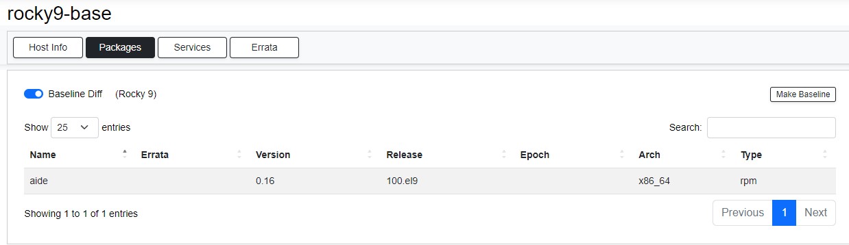 Hosts Packages Screen