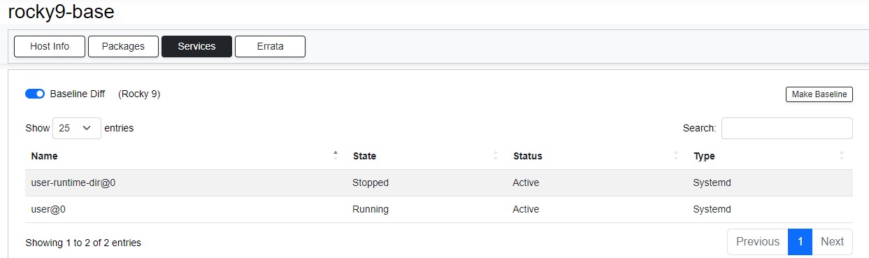 Hosts Services Screen