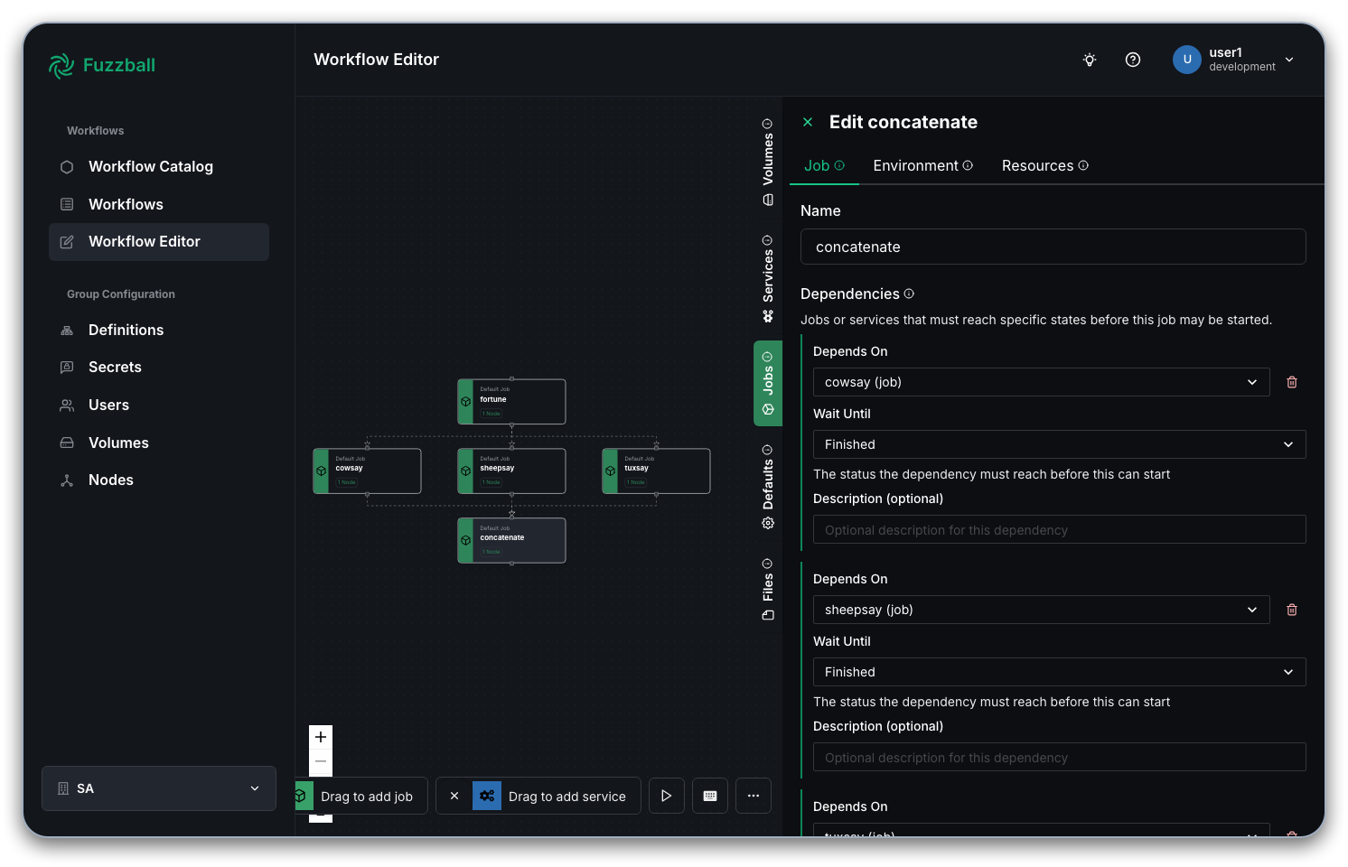 finished workflow in editor grid
