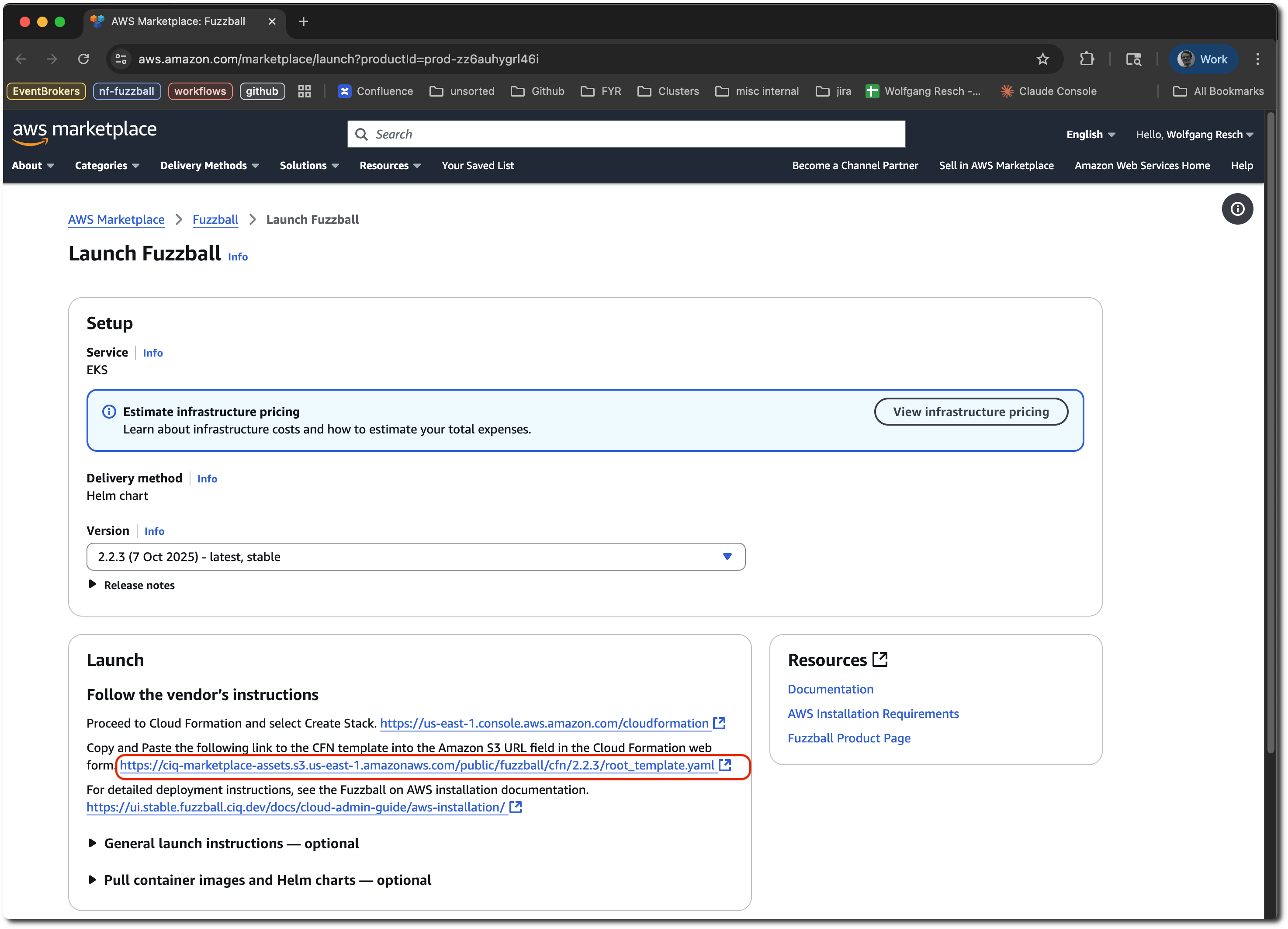 Launch page