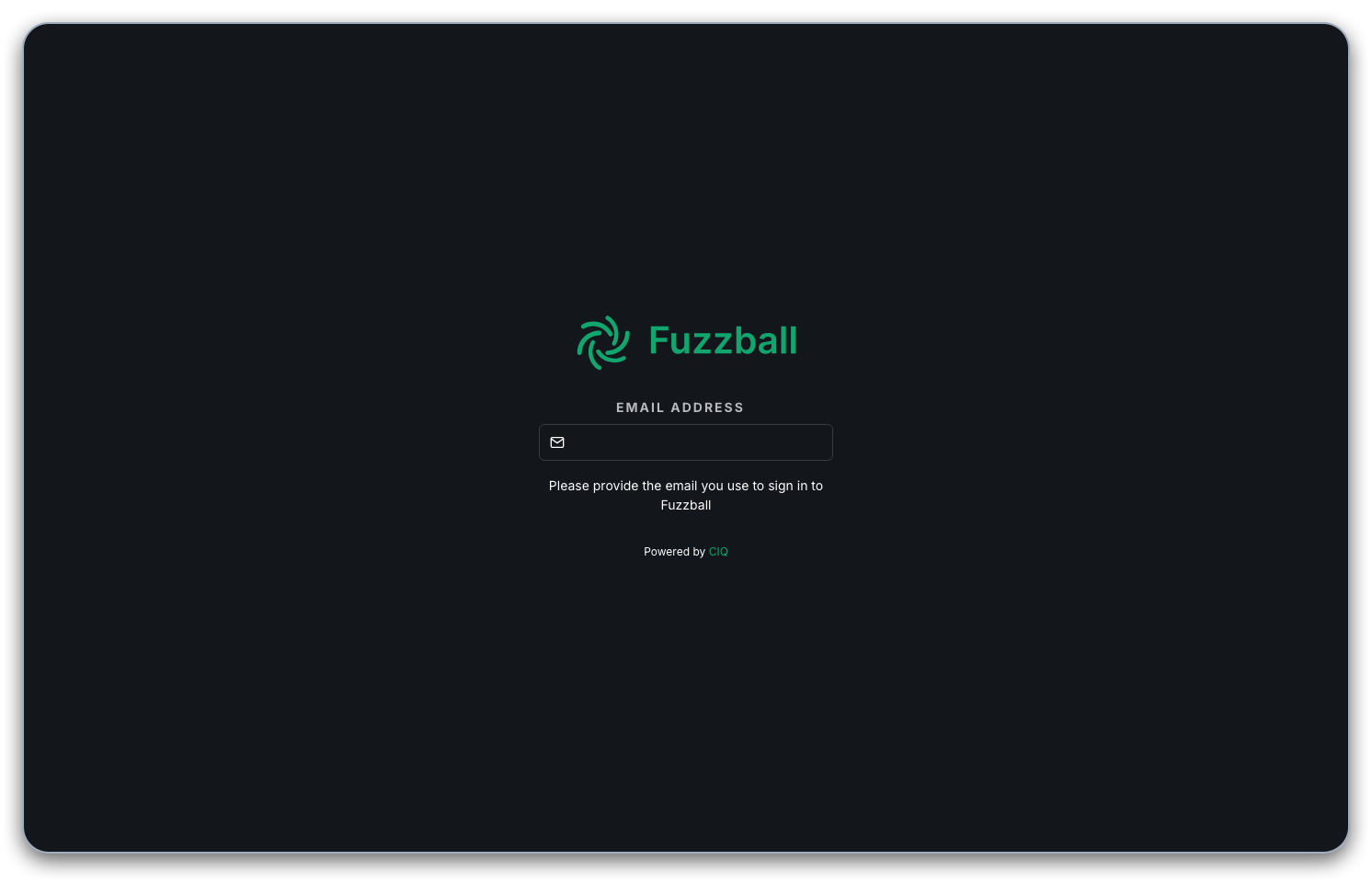 Local fuzzball admin ui login page