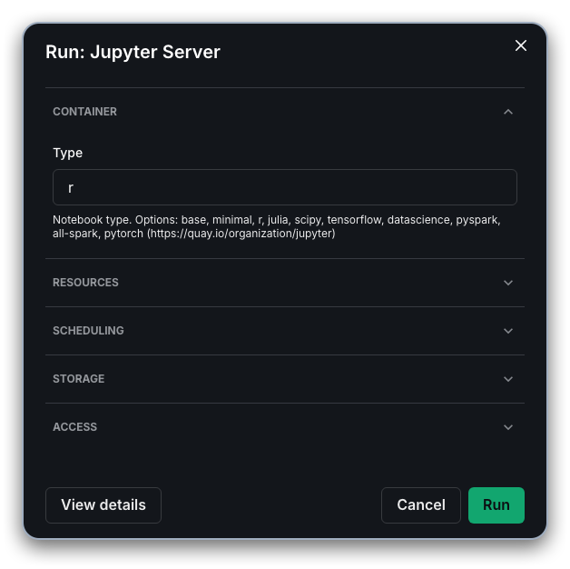 Jupyter Notebook template continue with workflow submission