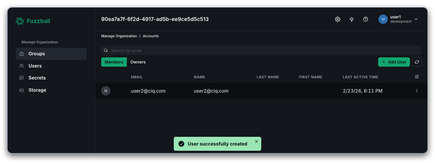 User added to group