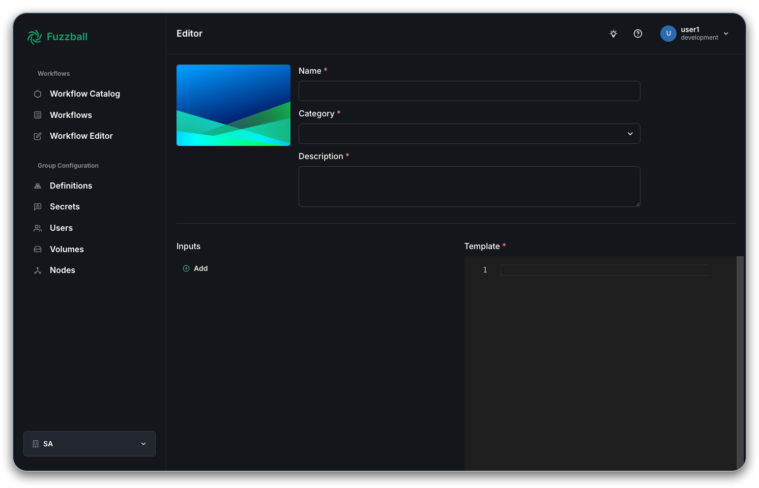 View the blank template fields