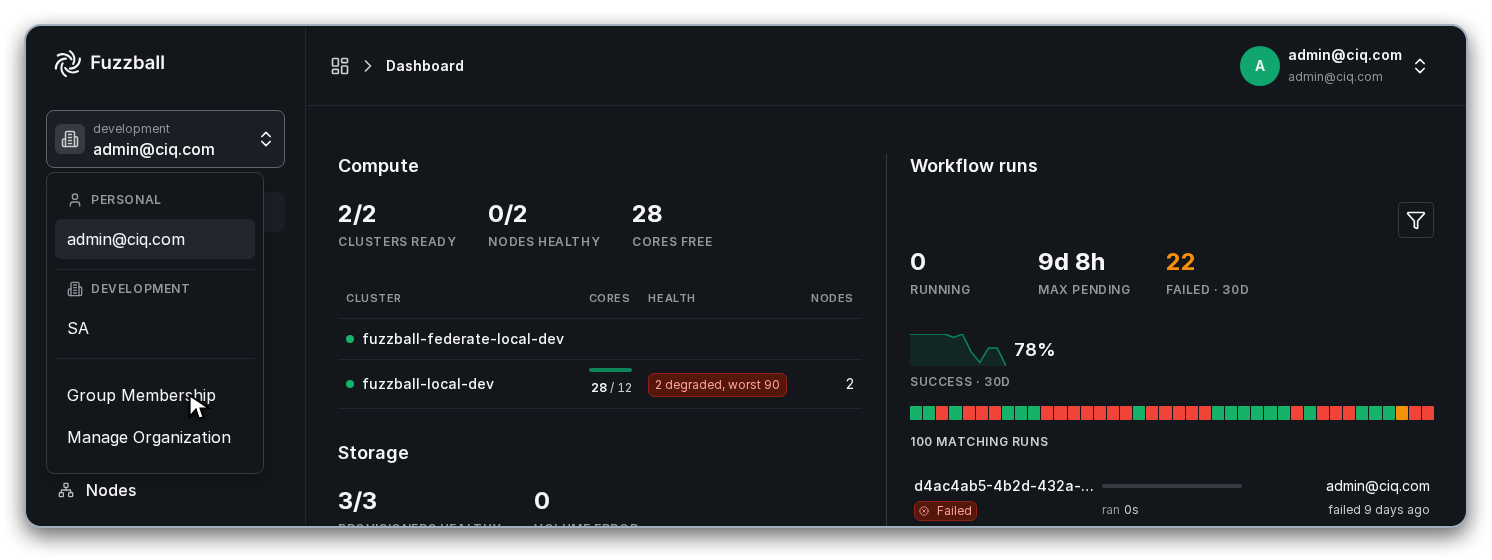 Account switcher with Group Membership option