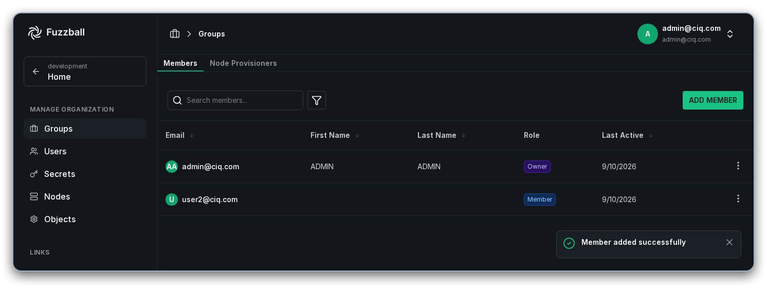 User added to group