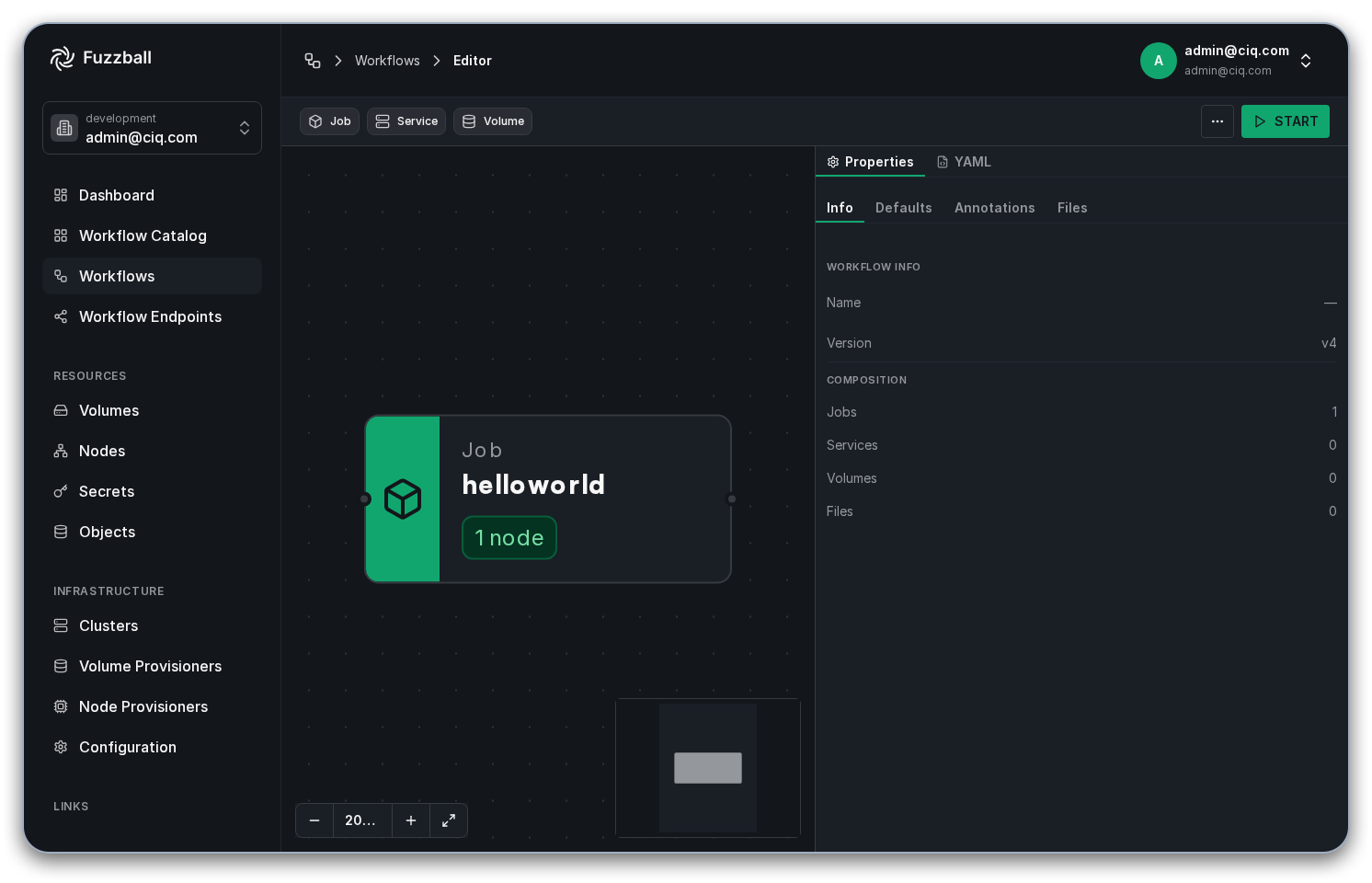 Workflow Catalog Fuzzfile opened in Workflow Editor