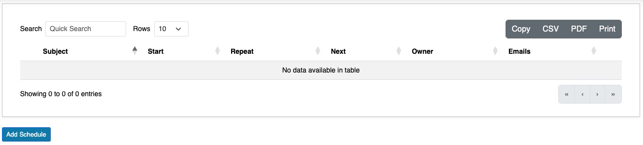 Reports Schedules